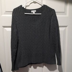 St Johns Bay Dark Gray V-Neck Sweater